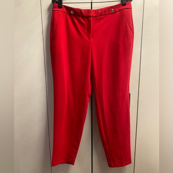 Women’s Taper Ankle Pants In Red - Picture 3 of 13